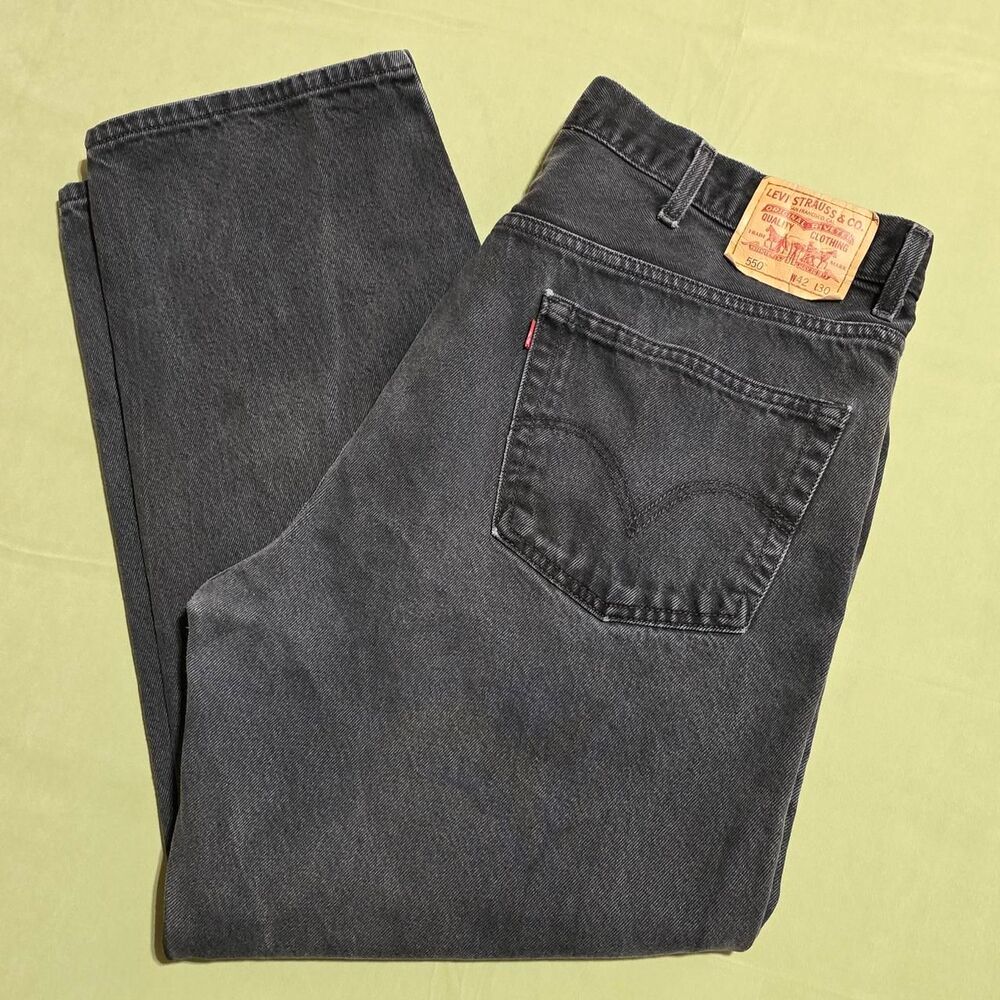 Levi's 550 faded black denim wash men's jeans Size 42x30